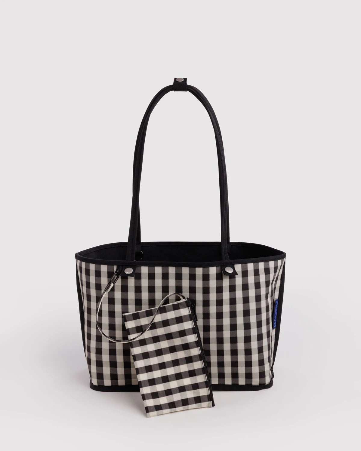 Medium Nylon Reversible Tote- Black mix