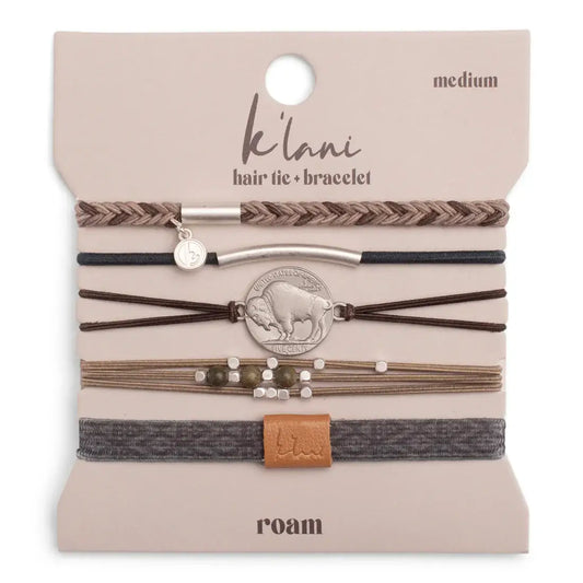 "Roam" Earthy Buffalo Hair Tie Bracelets