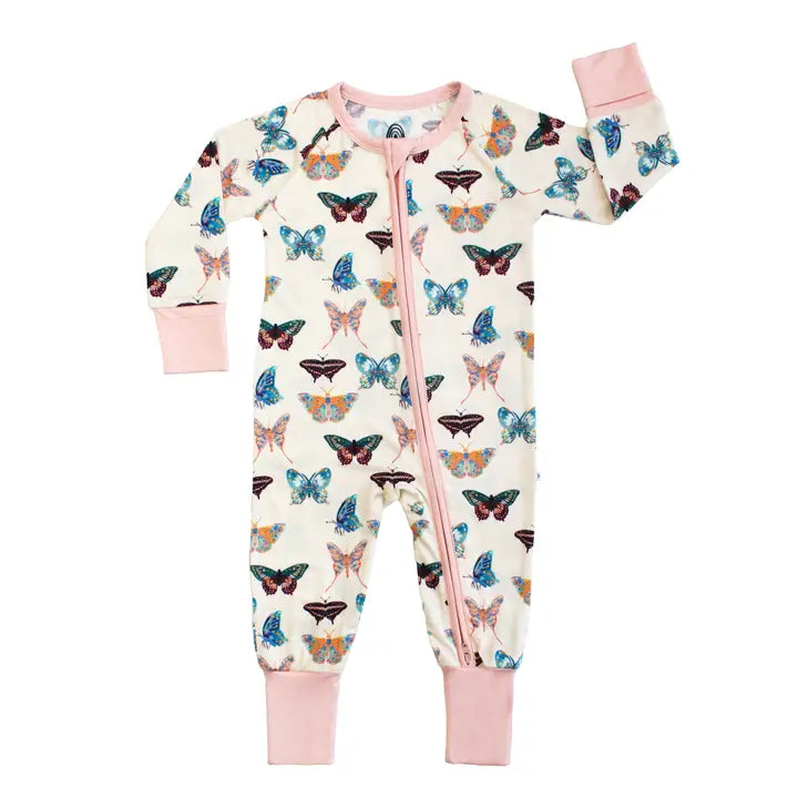 Wings of Paradise Butterflies Bamboo Baby Pajamas