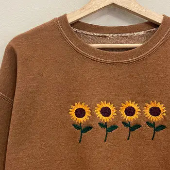 Sunflowers Embroidered Sweatshirt