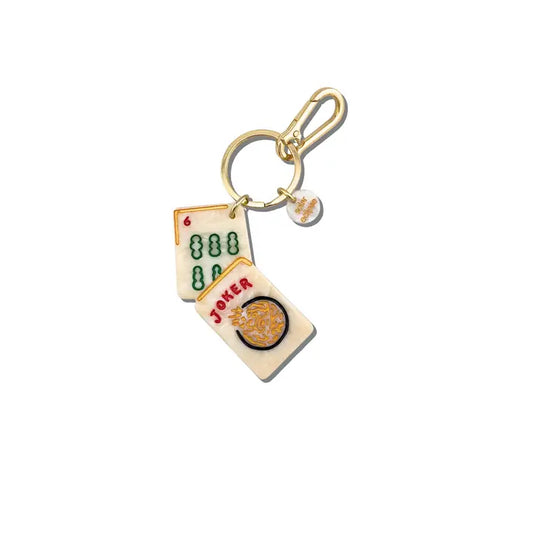 Hand-Painted Mahjong Bag Charm + Keychain