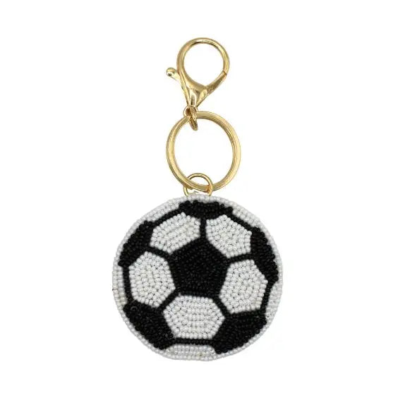 Soccer Beaded Bag Charm