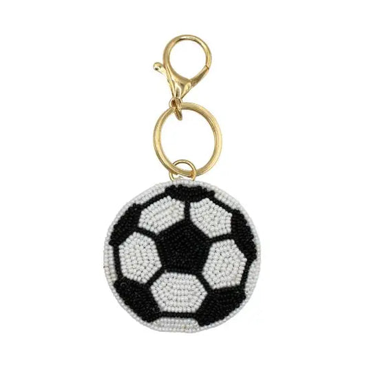 Soccer Beaded Bag Charm
