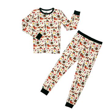 Holiday Vintage Christmas Bamboo Kids Pajamas