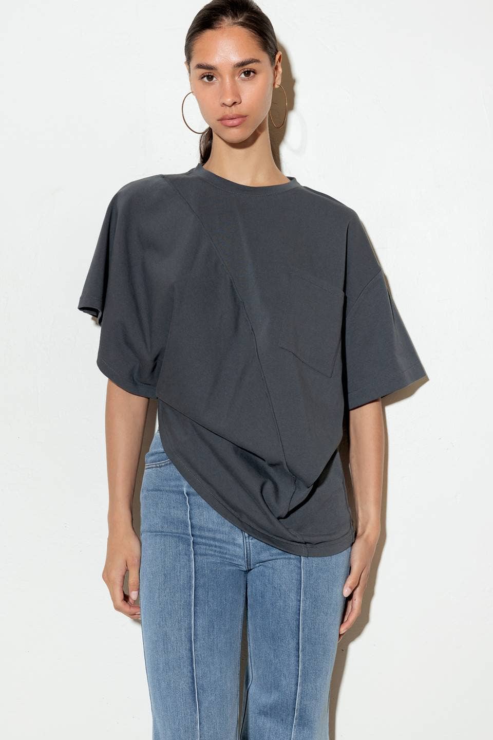 Asymmetric Hem Tee Shirt