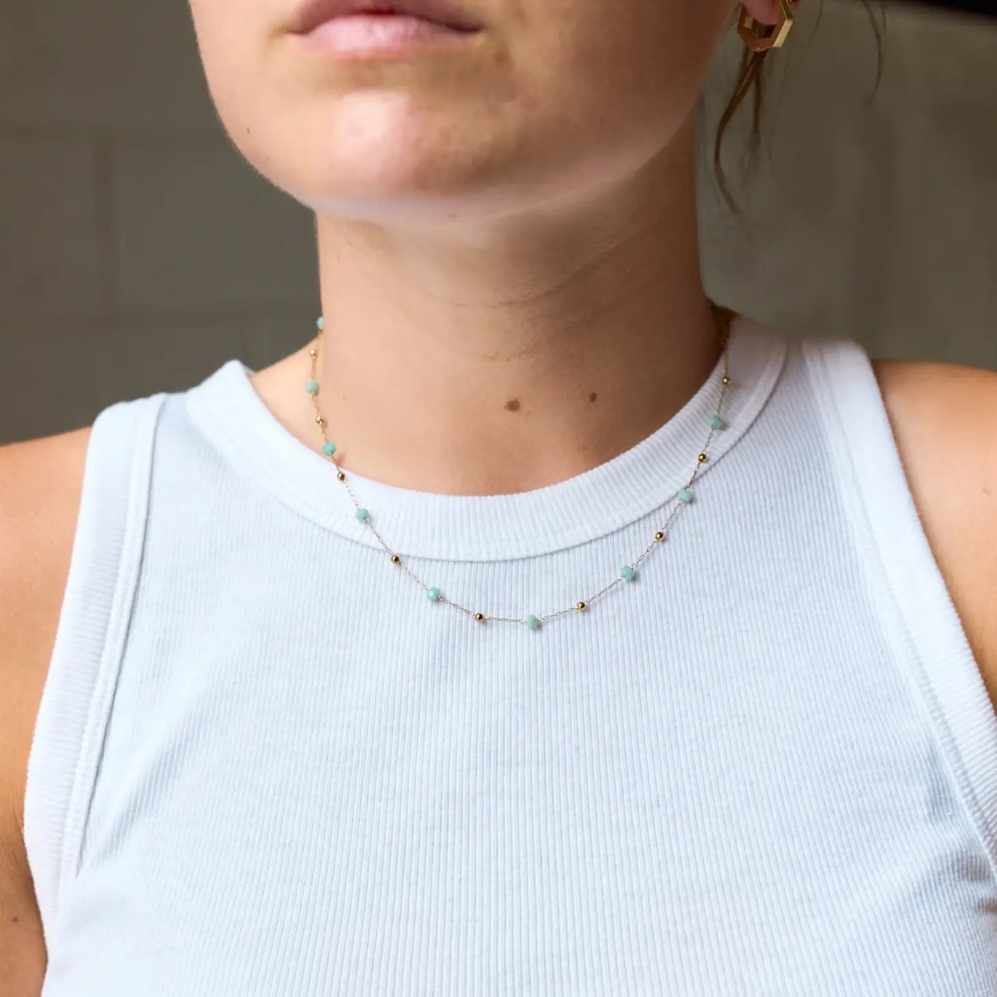 Camille Mint  Opal Necklace