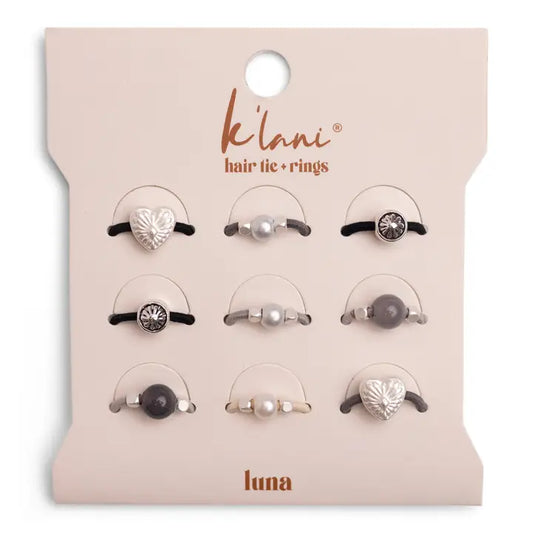 "Luna" Silver & Cool Tones Hair Tie Rings