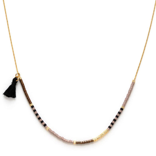 Chocolate- Japanese Seed Bead Necklace