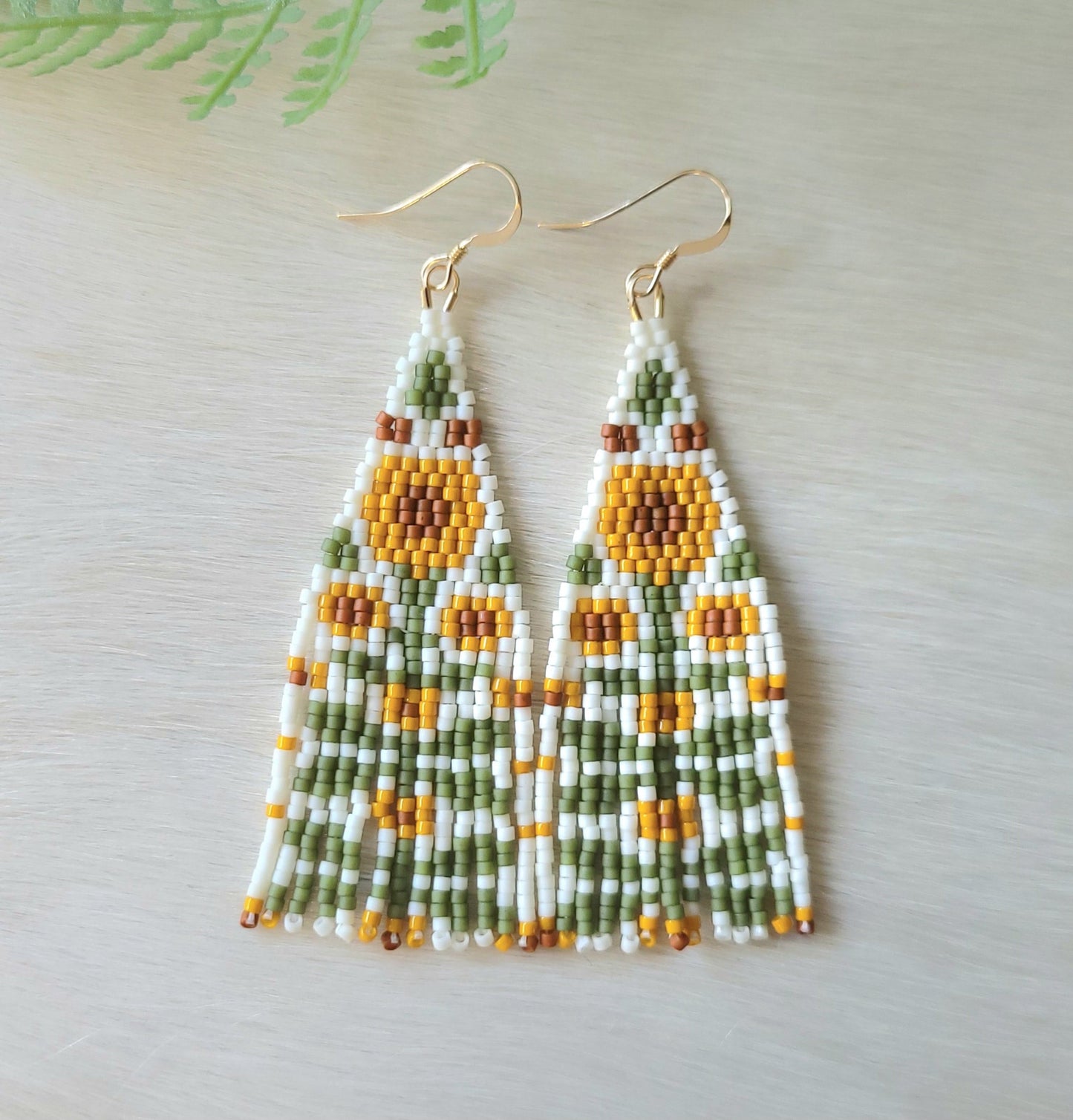 Sunflower Fringe Earrings