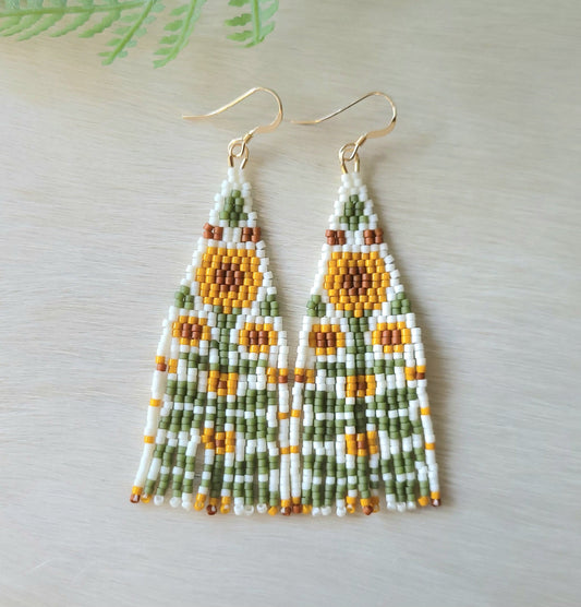 Sunflower Fringe Earrings
