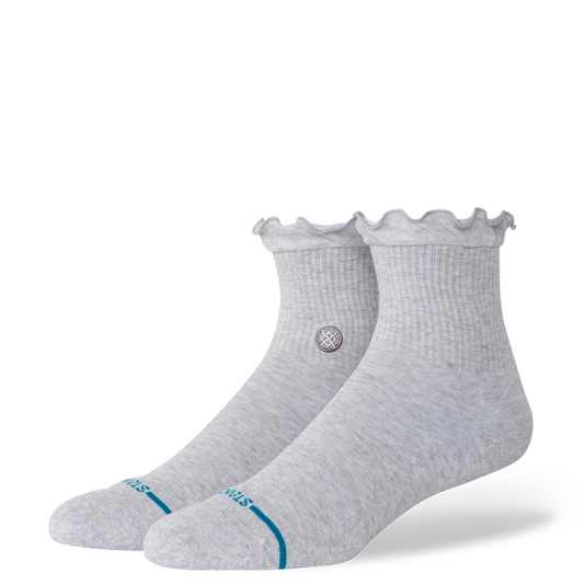 Ruffle Icon Quarter Socks - Heather Grey