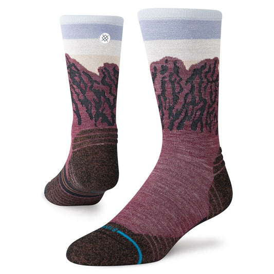 The Ridge Light Wool Crew Socks - Wine