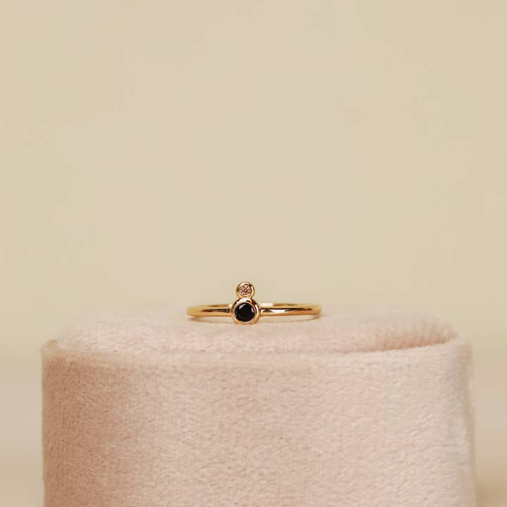 Black CZ Infinity Ring