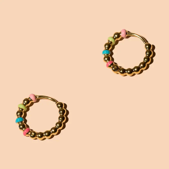 Dippin' Dots Hoops - 18K Gold Plated