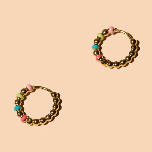 Dippin' Dots Hoops - 18K Gold Plated
