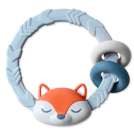 Fox Silicone Teether Rattle