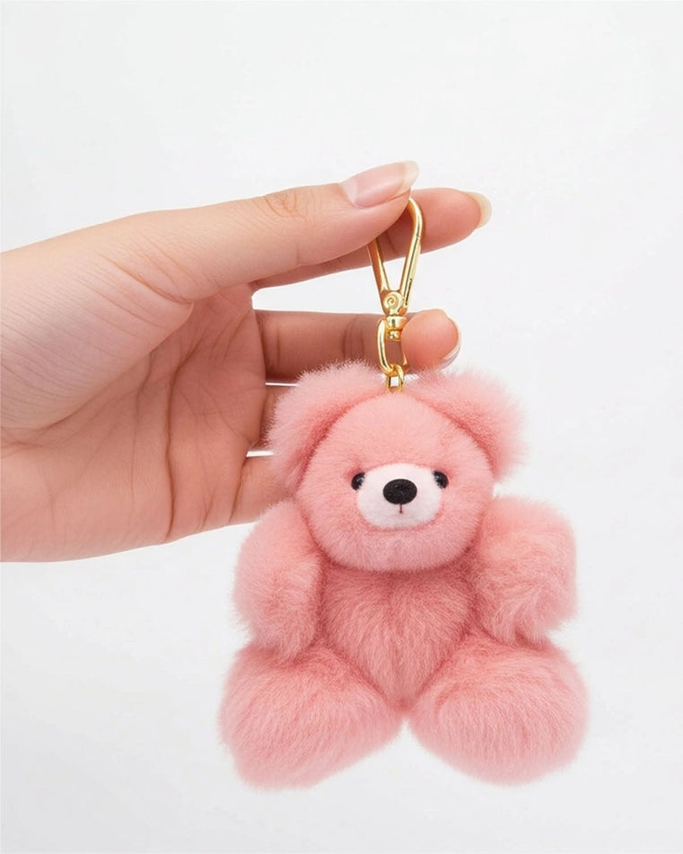 Alpaca Fleece Key Chain Bear - Micro 7"