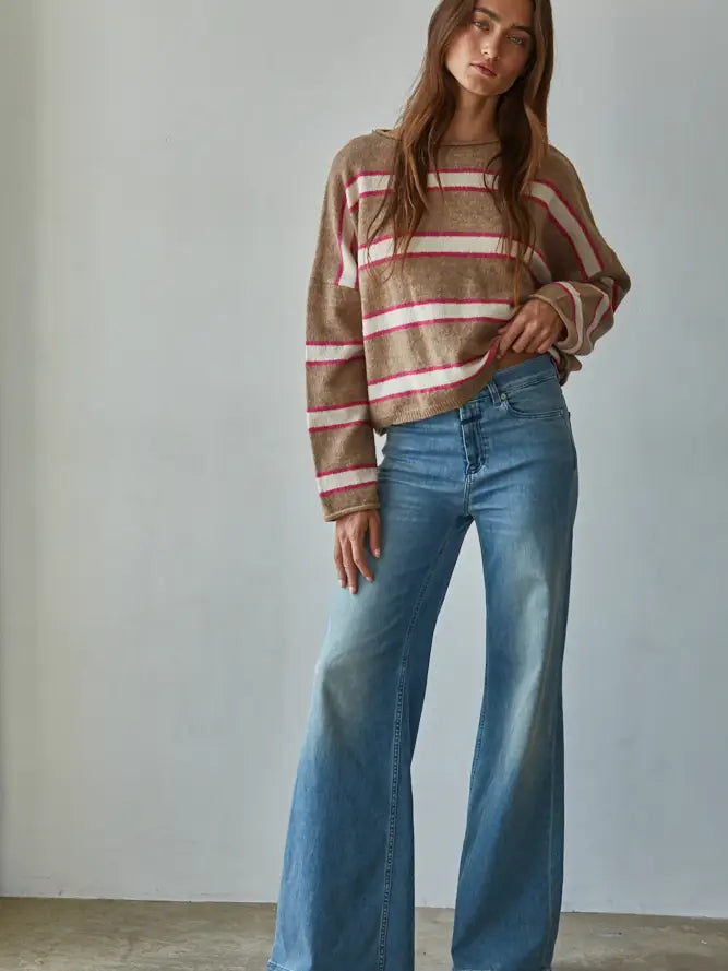 Striped Wool Blend Sweater