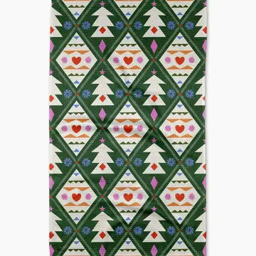 Christmas Geometry Tea Towel