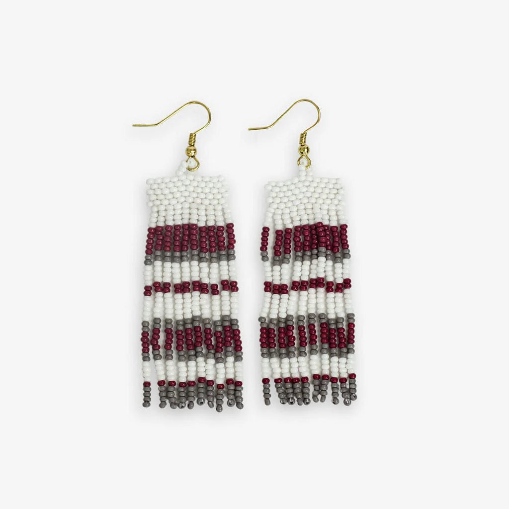 Adaline Game Day Beaded Fringe Earrings