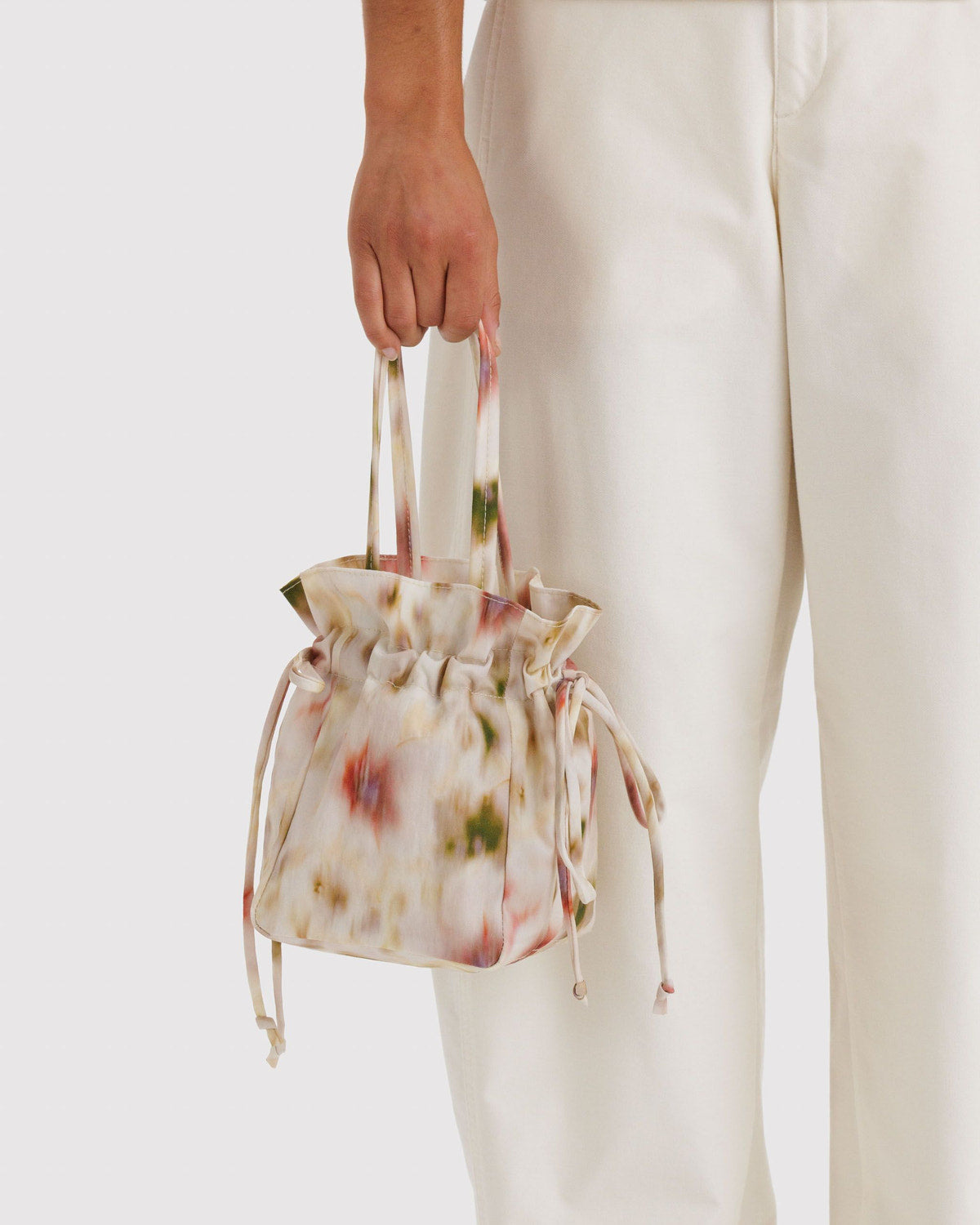Nylon Drawstring Bag - Abstract Floral