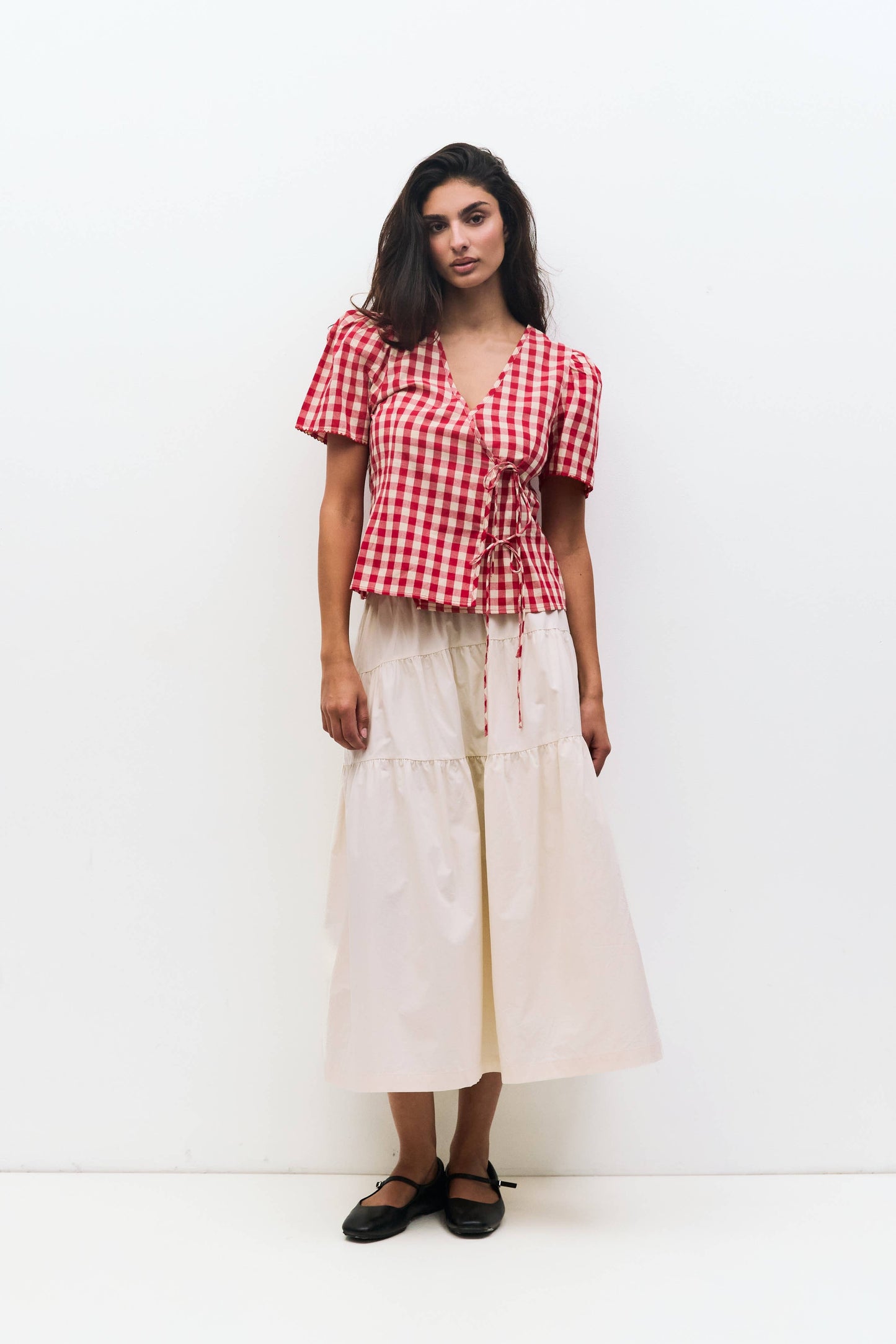 The Bridget Top | Gingham Tie Front Blouse