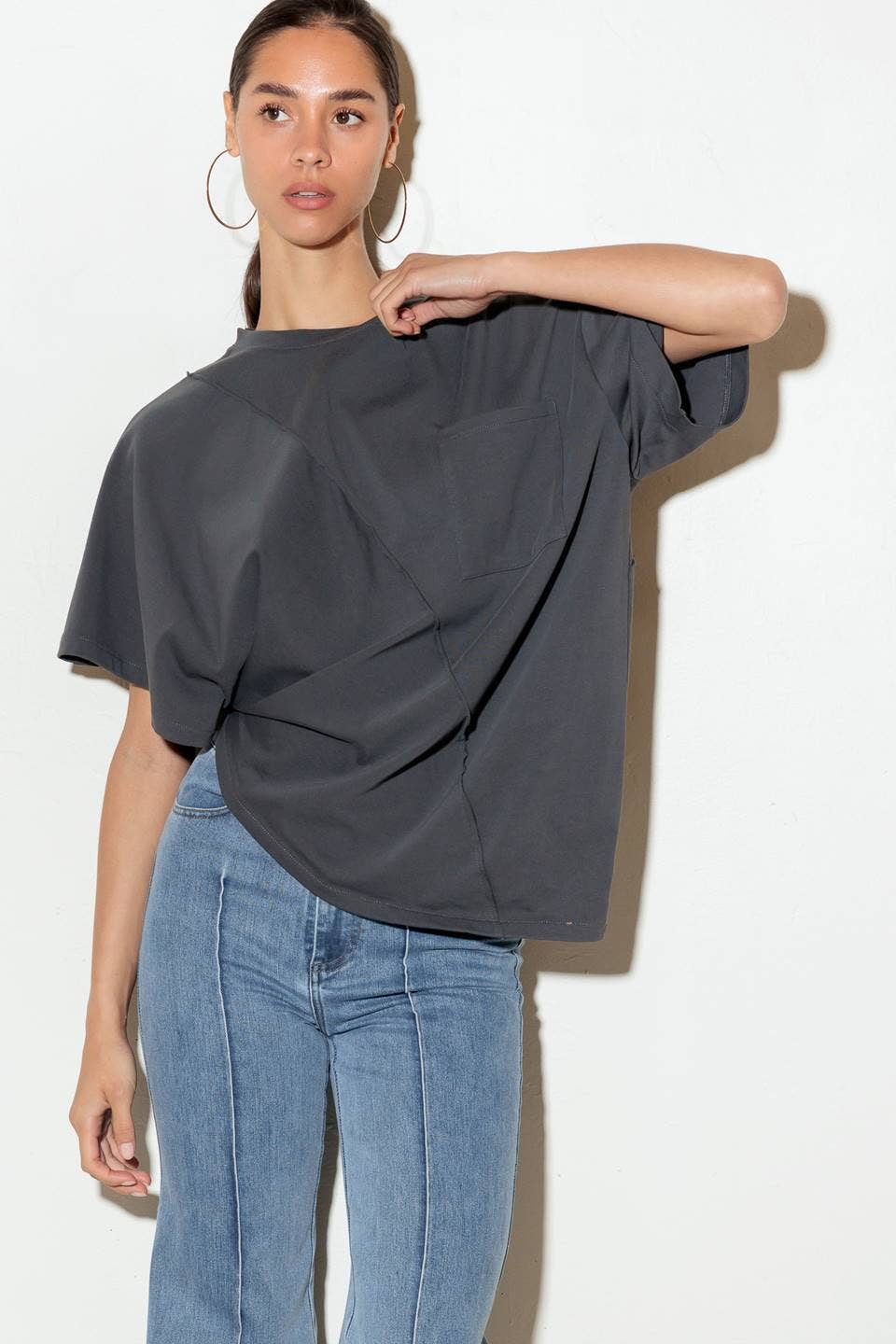 Asymmetric Hem Tee Shirt