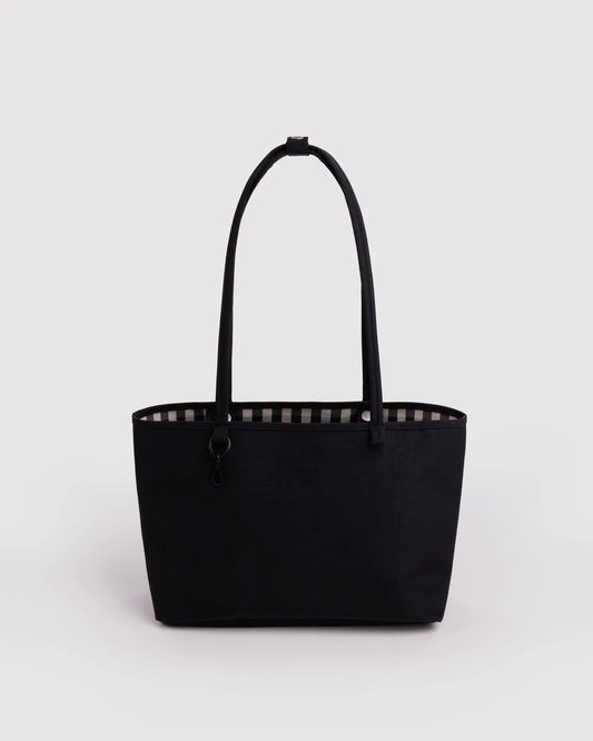 Medium Nylon Reversible Tote- Black mix