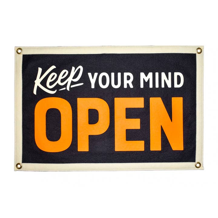 Keep Your Mind Open Camp Flag • Holy Smokes X Oxford Pennant