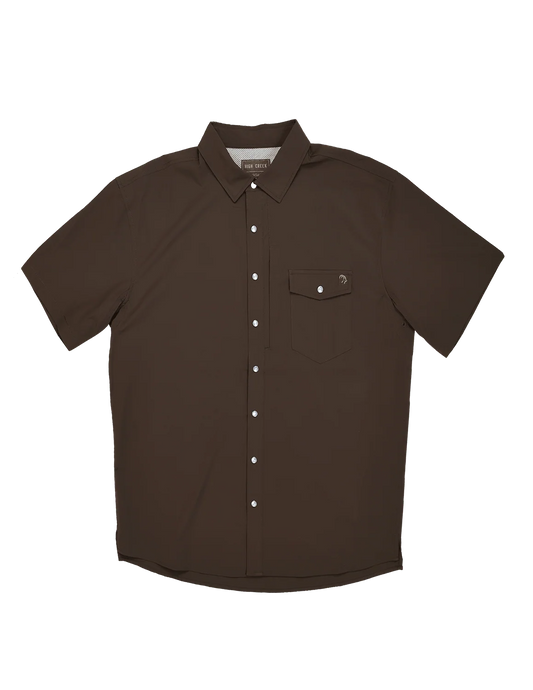 4 Mile Creek Pearl Snap Button-Up Dark Mocha