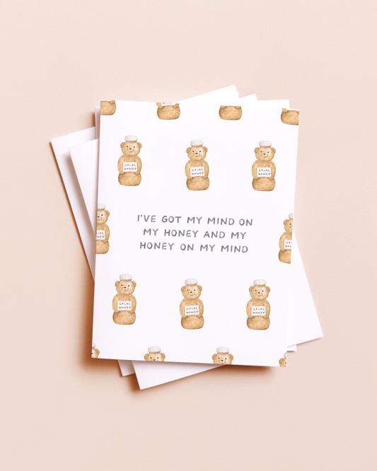 Mind On My Honey — Hip Hop Pun Love Card