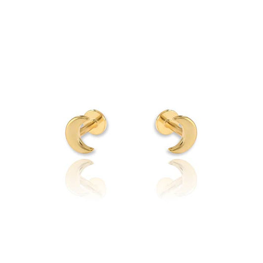 Moon Screw Flat Back Cartilage Earrings