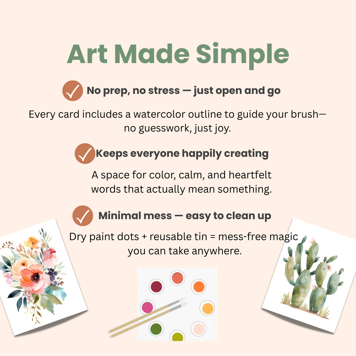 All in One Watercolor Prints/ Postcards : Spring Folk Art