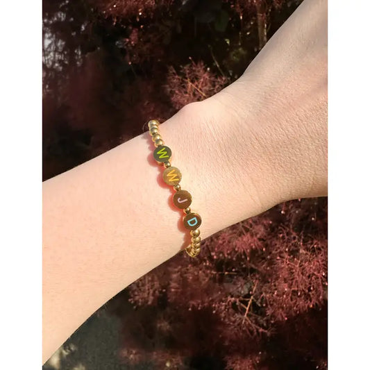 Gold WWJD Letter Bracelet