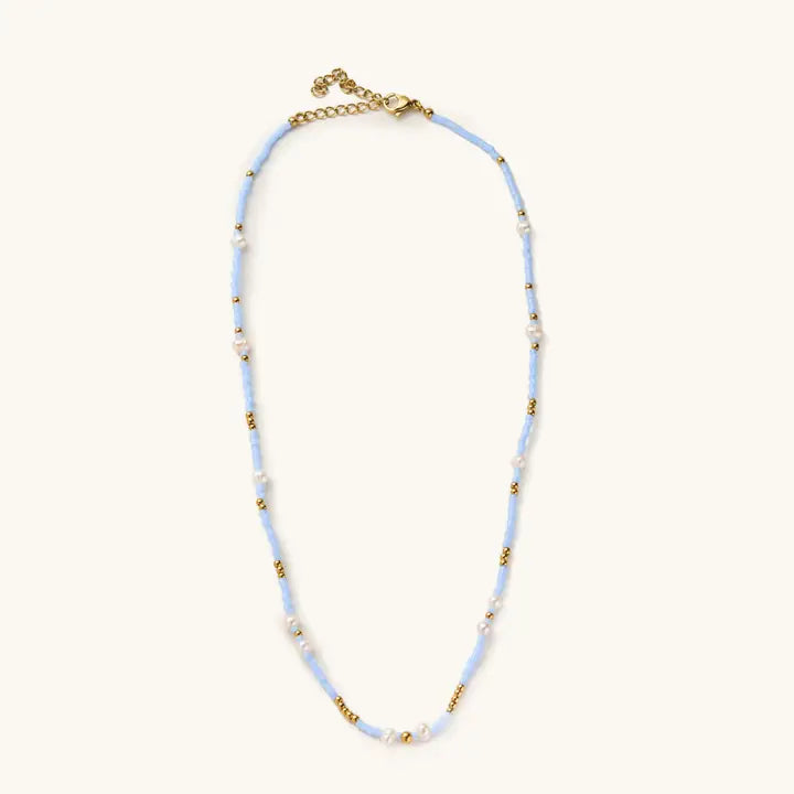 Lucid Blue Mini Beaded Necklace