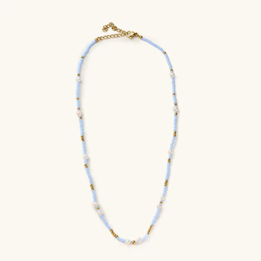 Lucid Blue Mini Beaded Necklace