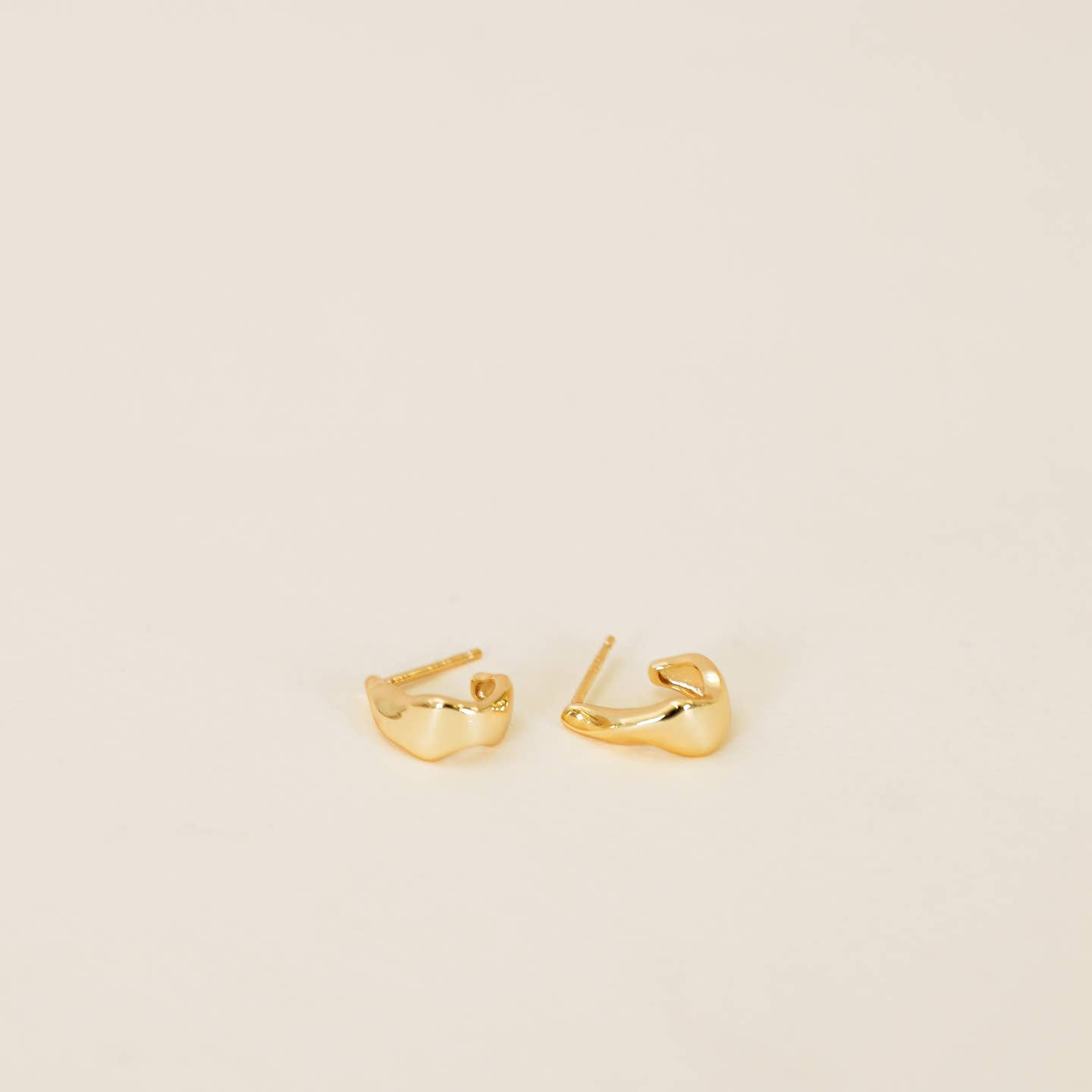 Small Ripple Gold Hoop Earrings