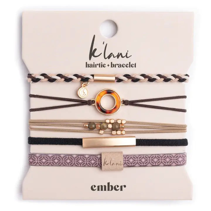 Ember" Tortoise Shell Ring Charm with Gold, Browns and Neutrals.