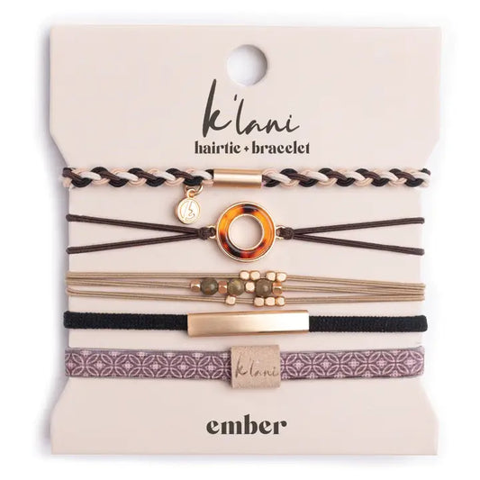 Ember" Tortoise Shell Ring Charm with Gold, Browns and Neutrals.