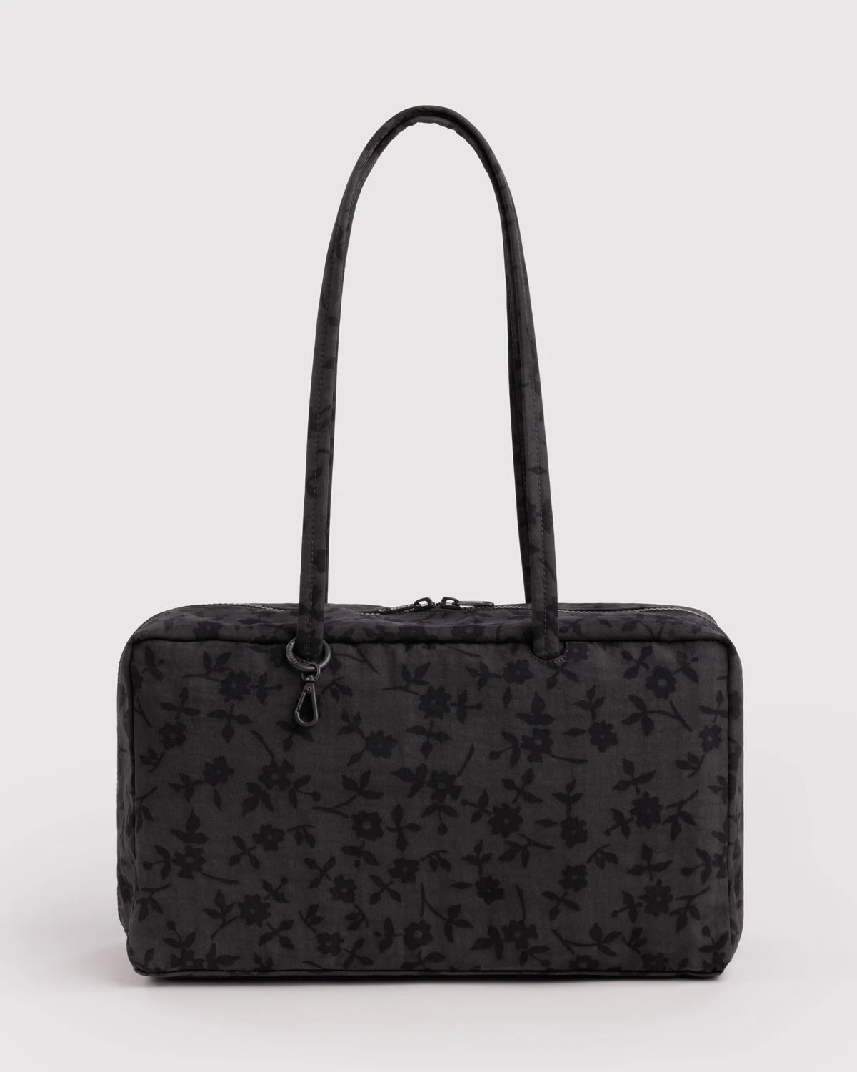 Medium Nylon Bowler Bag- Charcoal Ditsy Floral