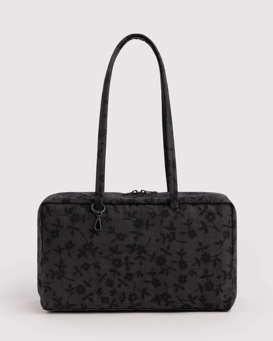 Medium Nylon Bowler Bag- Charcoal Ditsy Floral
