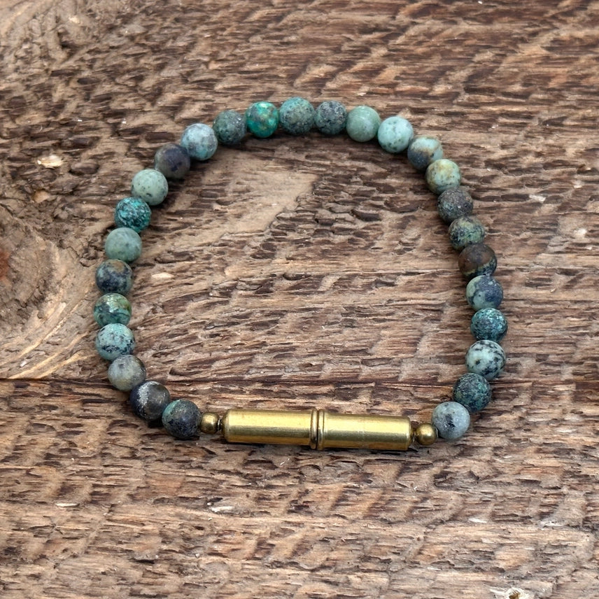 Flint Beaded Bracelet African Turquoise