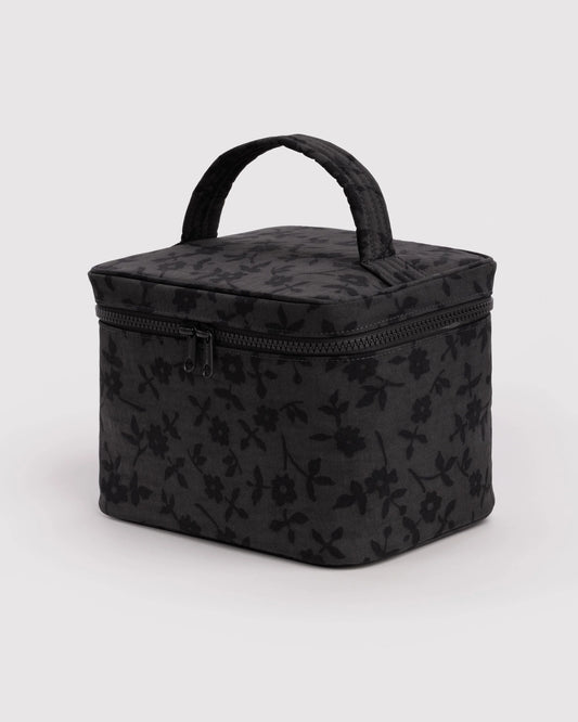 Large Cosmetic Case- Charcoal Ditsy Floral