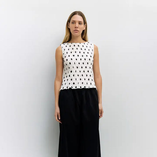 The Natalie Top | Smocked Polka Dot Top