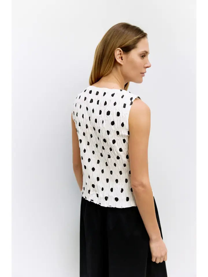 The Natalie Top | Smocked Polka Dot Top