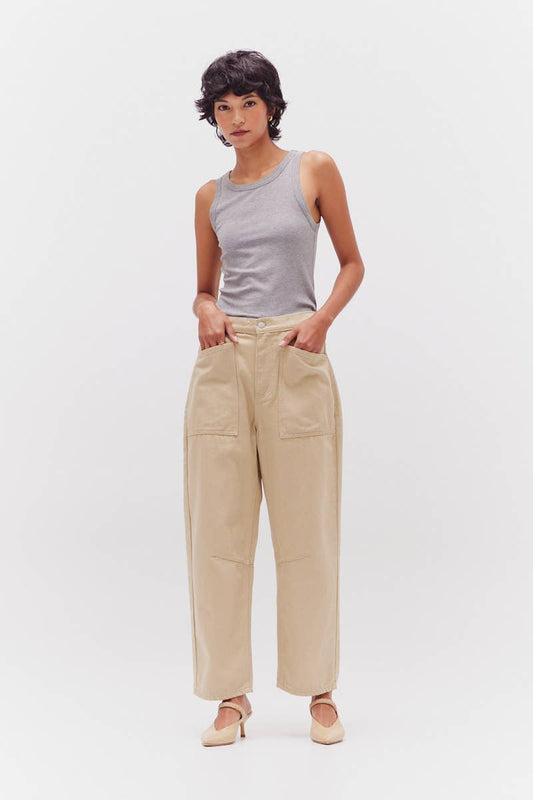 Curved Denim Pants
