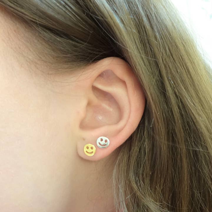 Simple Smiley Flat Back Earrings