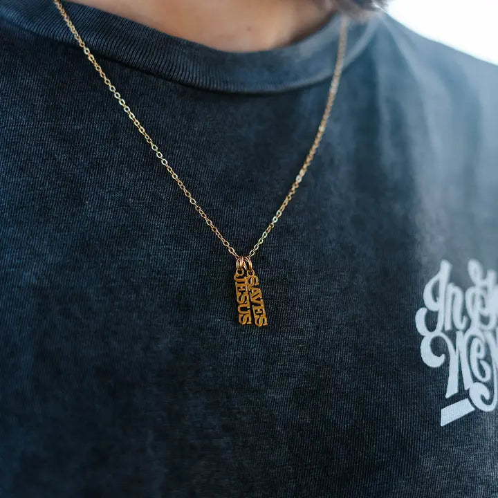 Jesus Saves Gold Unisex Necklace