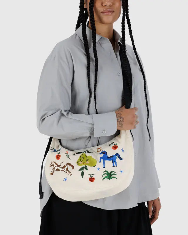 Medium Nylon Crescent Bag