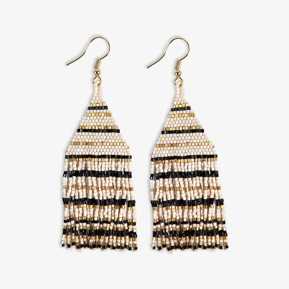 Lexie Game Day Stripes Beaded Fringe Earrings